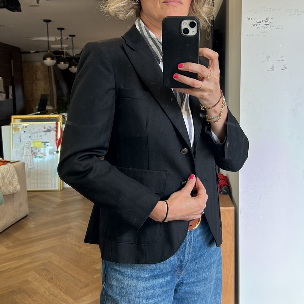 Rag & Bone School Boy Style Black Wool Blazer | Tailored Chic | Size 4 US